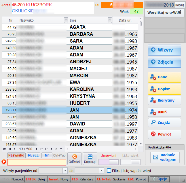 Kartoteka pacjent�w